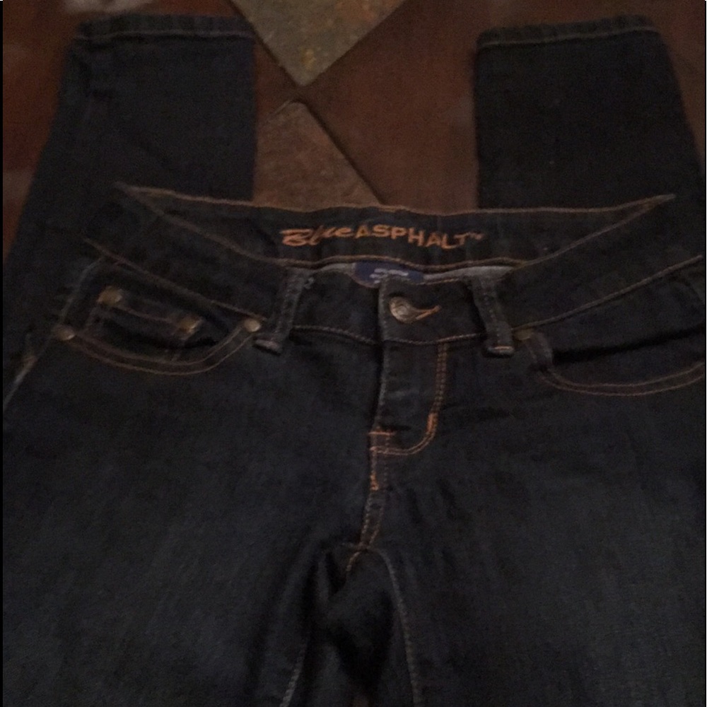 Blue asphalt skinny jeans